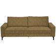 3-SITZER-SOFA  in Flachgewebe Messingfarben  - Messingfarben/Schwarz, Design, Textil/Metall (218/86/97cm) - Hom`in