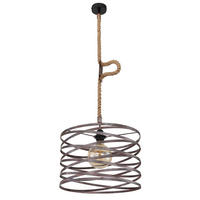 HÄNGELEUCHTE 40/119 cm   - Rostfarben/Schwarz, Basics, Naturmaterialien/Metall (40/119cm) - Globo