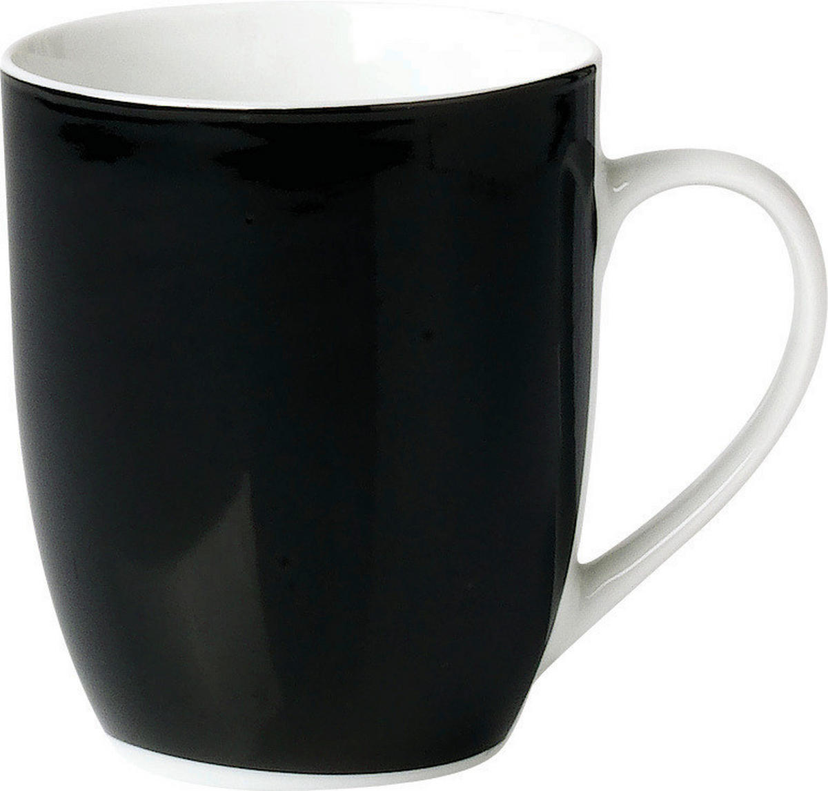 KAFFEEBECHERSET VARIO 6-teilig  - Schwarz/Weiß, Basics, Keramik (11/10/8cm) - Van Well