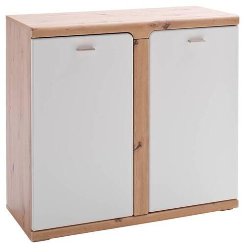 KOMMODE 98/91/45 cm  in Weiss, Eichefarben  - Weiss/Eichefarben, Natur, Holzwerkstoff/Metall (98/91/45cm)