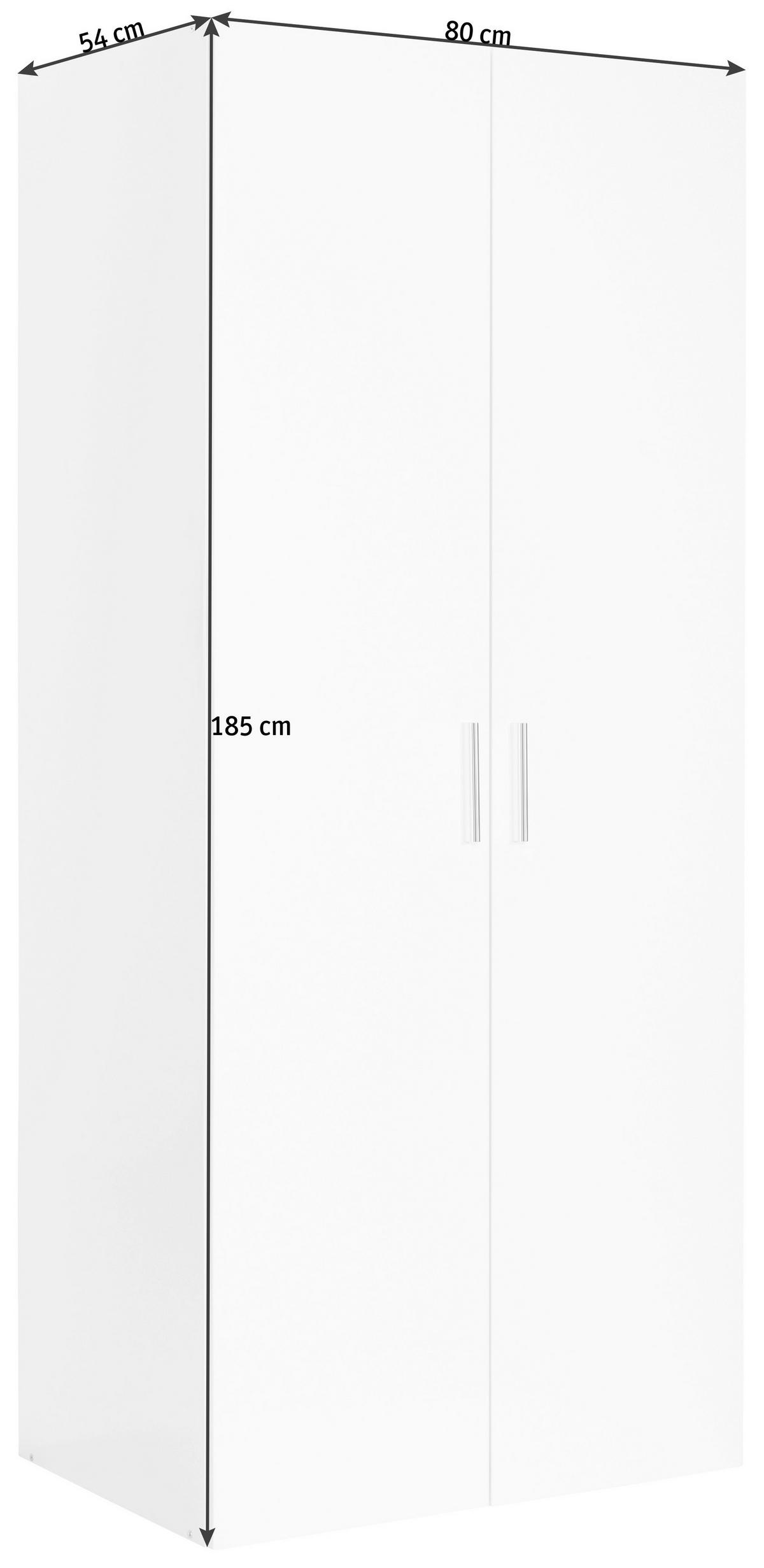 SKŘÍŇ NA ODĚV, bílá, barvy dubu, 80/185/54 cm - bílá/barvy dubu, Design, kompozitní dřevo/plast (80/185/54cm) - Xora