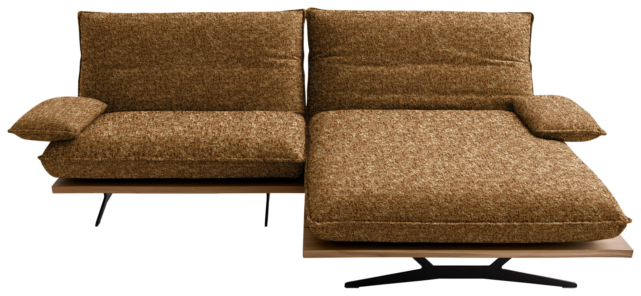 ECKSOFA  in Chenille, Flachgewebe Cognac, Wildeiche  284/161 cm  - Wildeiche/Cognac, Design, Holz/Textil (284/161cm) - Koinor