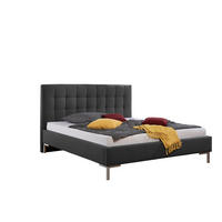 POLSTERBETT  in Anthrazit,  - Anthrazit/Silberfarben, MODERN, Textil/Metall (213/117/210cm) - Livetastic