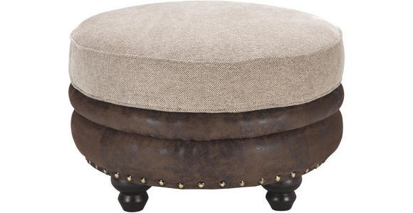 HOCKER in Textil Braun, Beige - Beige/Braun, LIFESTYLE, Holz/Textil (74/50cm) - Landscape