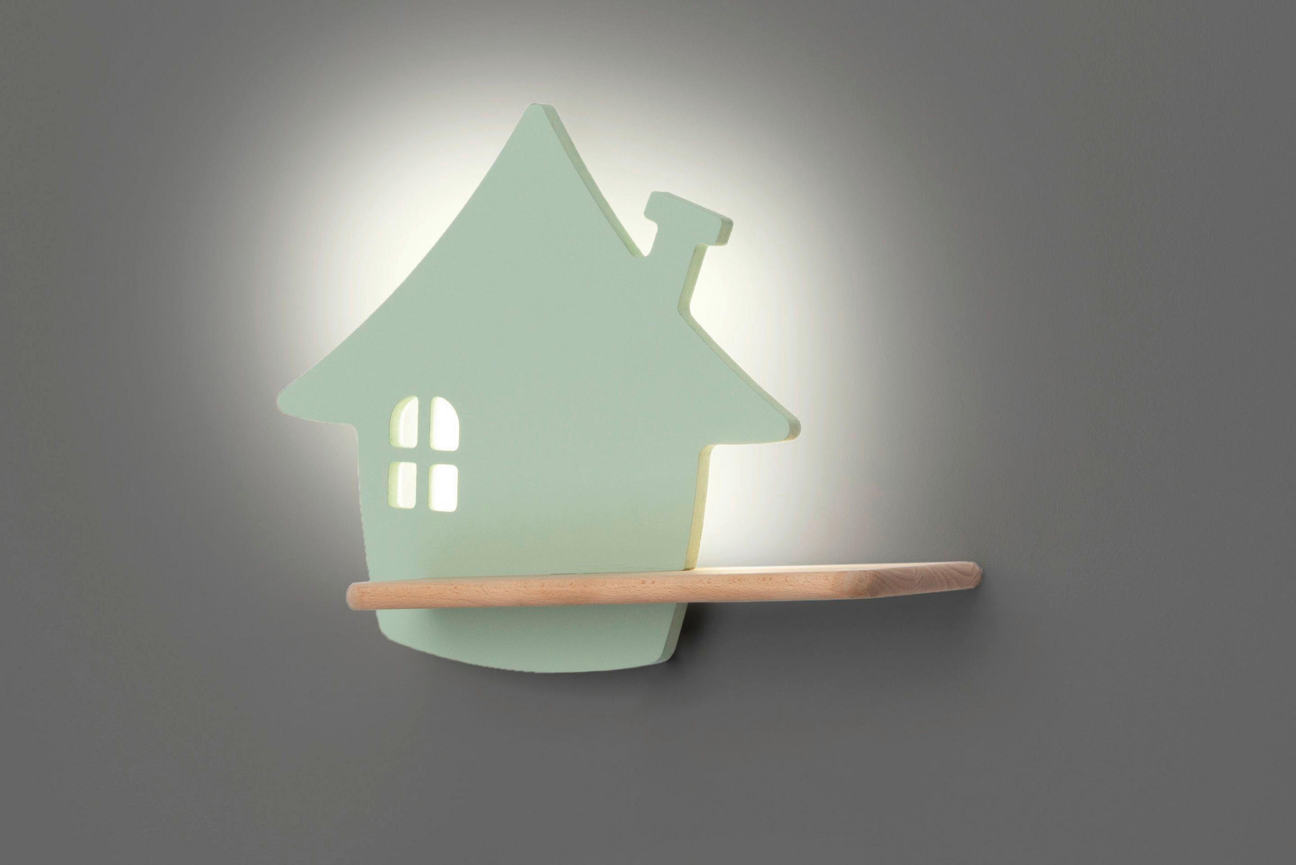 KINDERWANDLEUCHTE 35/12/26 cm   - Mintgrün, Basics, Holz/Holzwerkstoff (35/12/26cm)