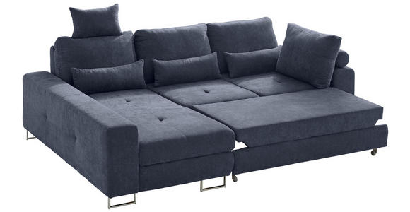 ECKSOFA Dunkelgrau Flachgewebe  - Dunkelgrau, Design, Textil/Metall (188/260cm) - Hom`in