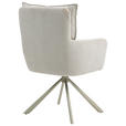 ARMLEHNSTUHL  Sitzfläche 180° drehbar, automatische Rückholfunktion Feincord  - Beige, Design, Textil/Metall (61/95/67cm) - Novel