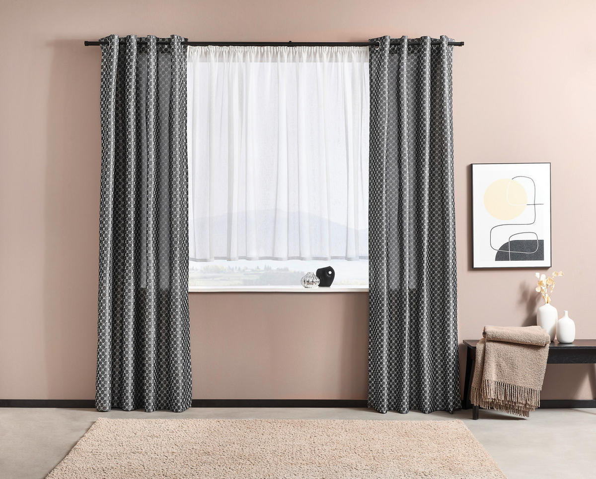 FERTIGSTORE  halbtransparent   450/145 cm  - Creme, KONVENTIONELL, Textil (450/145cm) - Esposa