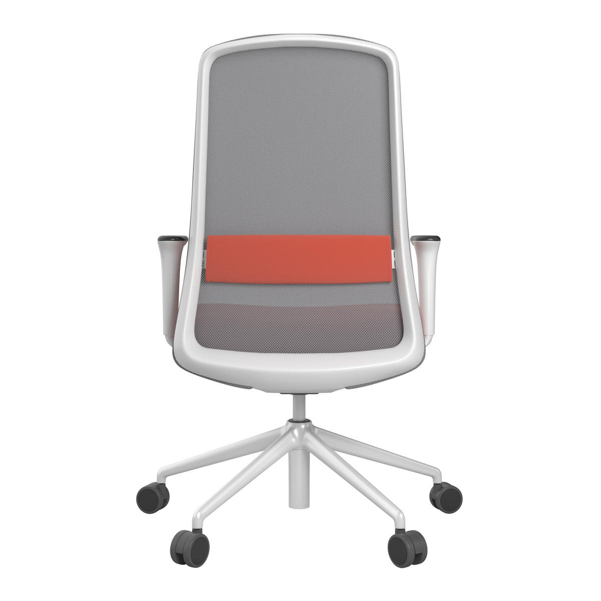 DREHSTUHL Grau, Weiß, Dunkelorange  - Dunkelorange/Weiß, MODERN, Kunststoff/Textil (70/103-115/70cm)