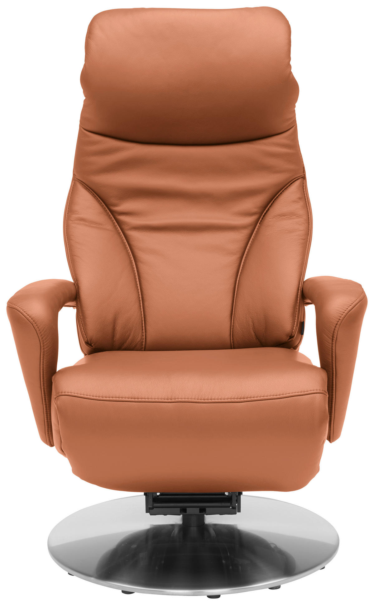 RELAXSESSEL in Leder Cognac  - Edelstahlfarben/Cognac, Design, Leder/Metall (75/117/88cm) - Dieter Knoll