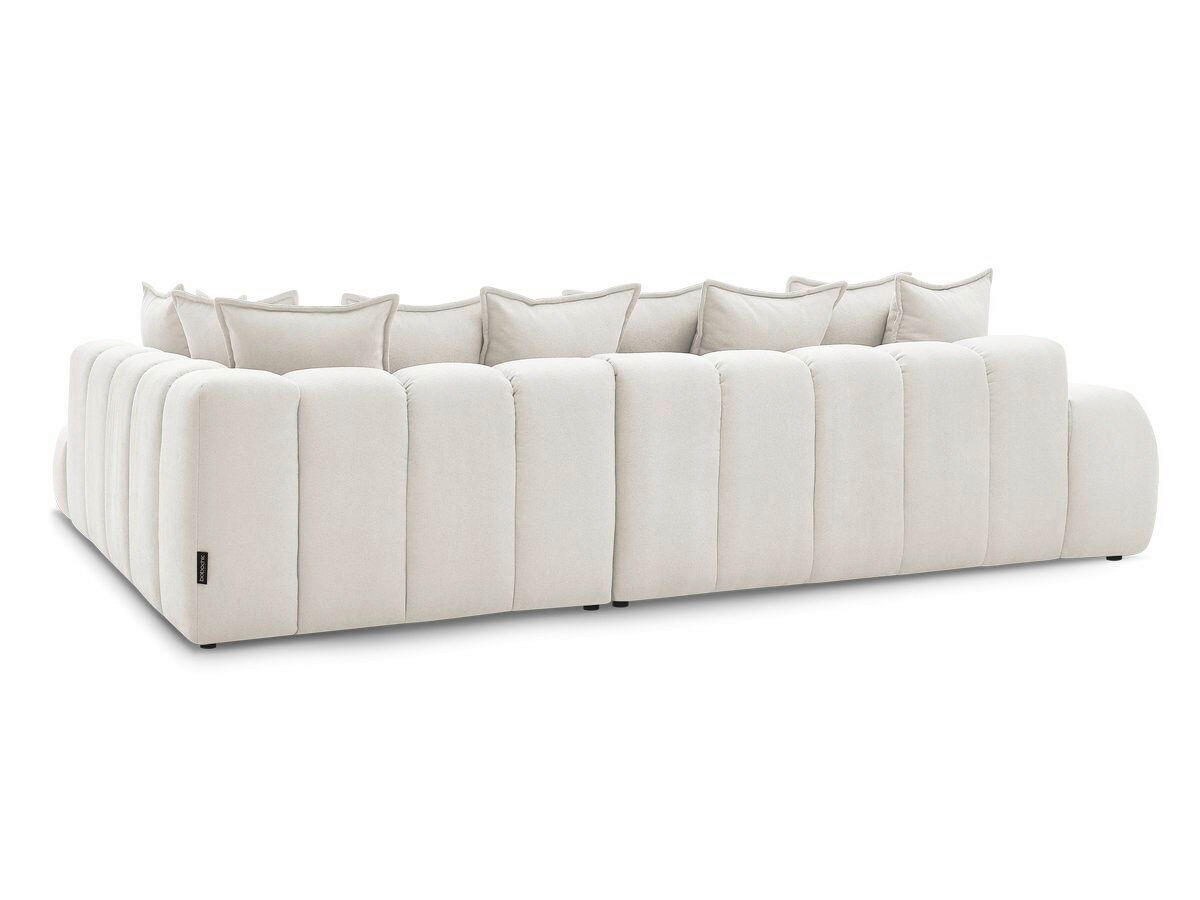 ECKSOFA Ottomane rechts  EVEREST Weiß Struktur  - Schwarz/Weiß, MODERN, Kunststoff/Textil (352/210cm) - Livetastic