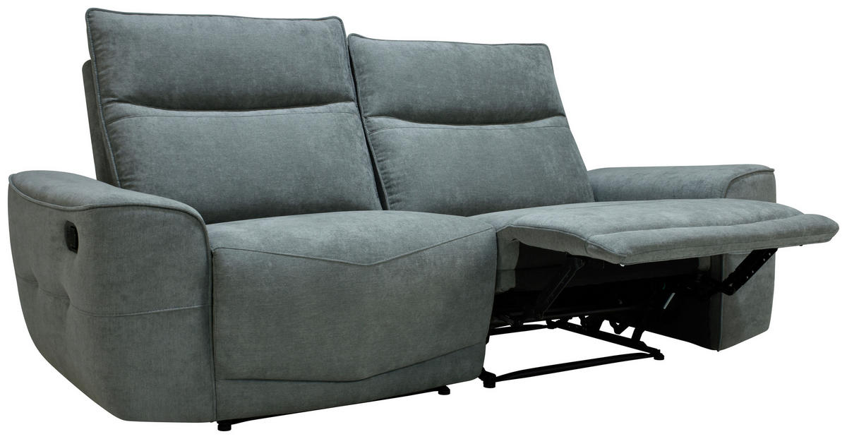 2,5 ÜLÉSES KANAPÉ fém, műanyag, textil szürke  - fekete/szürke, Konventionell, műanyag/textil (203/99/96cm) - Celina Home
