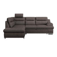 WOHNLANDSCHAFT in Velours Braun  - Chromfarben/Braun, KONVENTIONELL, Textil/Metall (217/264cm) - MID.YOU