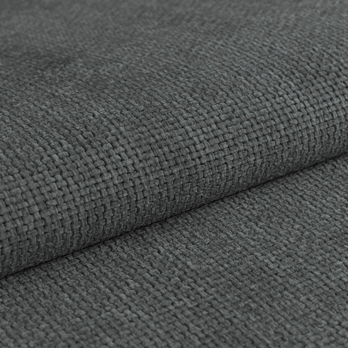 HOCKER Drell Anthrazit  - Anthrazit, MODERN, Textil/Metall (90/44/73cm) - MID.YOU