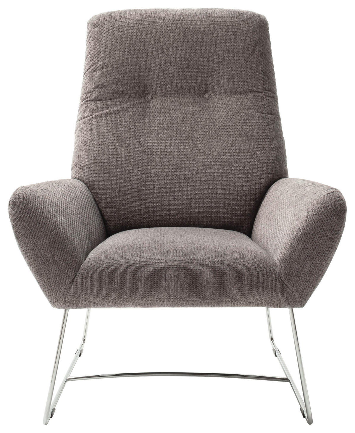 SESSEL Flachgewebe Dunkelgrau    - Chromfarben/Dunkelgrau, Design, Textil/Metall (82/102/81cm) - Pure Home Lifestyle