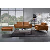 3-SITZER-SOFA Echtleder Cognac  - Cognac/Schwarz, Design, Leder/Metall (207/85/92cm) - Livetastic