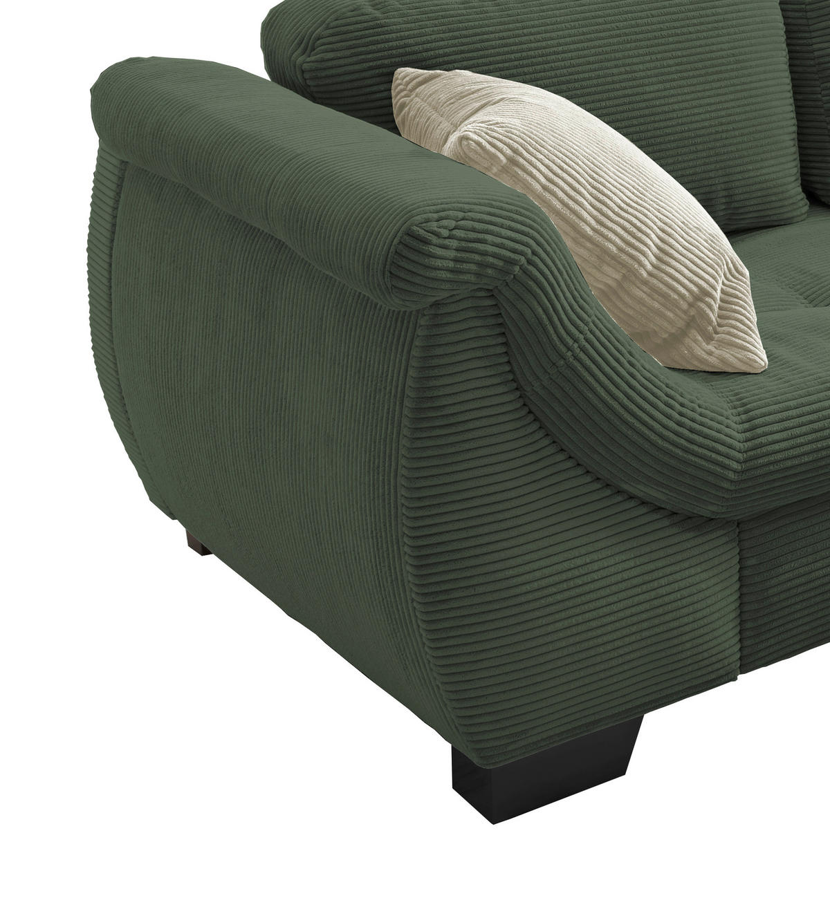 ECKSOFA Grün Cord  - Beige/Schwarz, Design, Holz/Textil (250/190cm) - MID.YOU