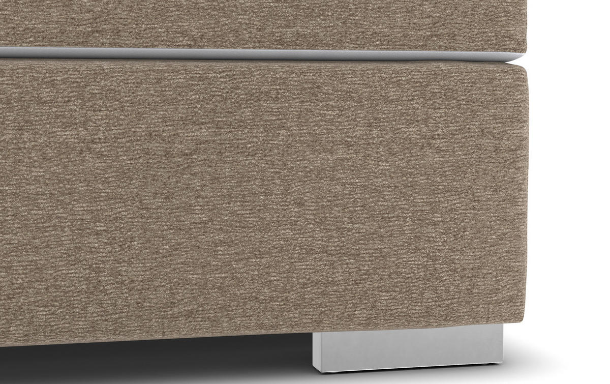BOXSPRING-ÁGY 160/200 cm  világosszürke  - világosszürke/króm, Basics, faalapú anyag/textil (160/200cm) - Carryhome