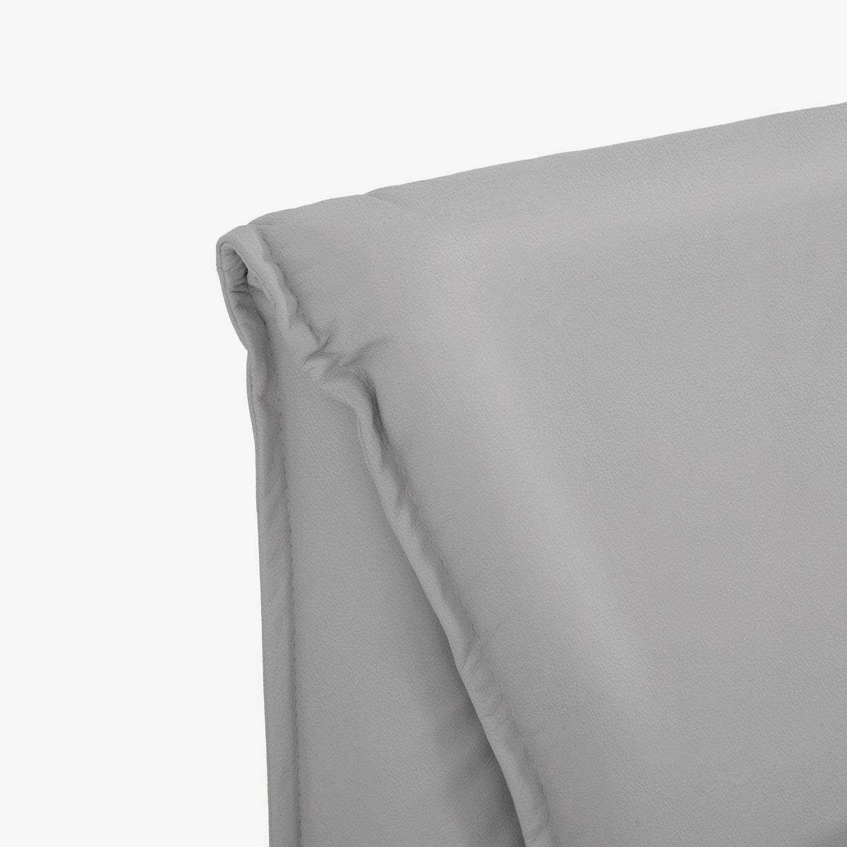 Pat, 160/200 cm, platinat - platinat/culoare crom, Basics, metal/piele (160/200cm) - Esposa