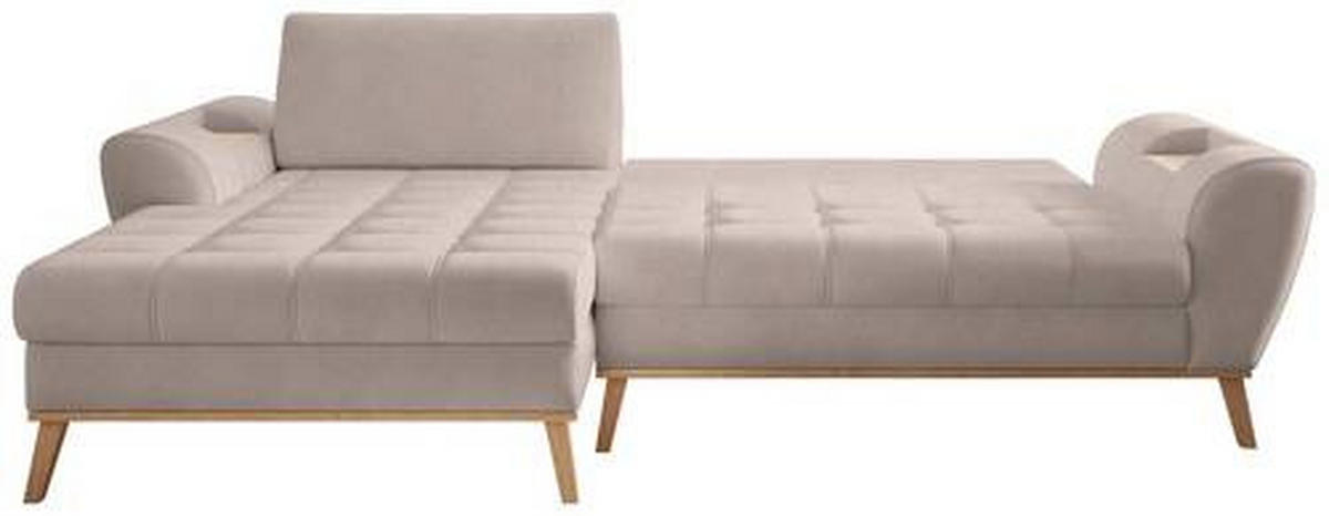 ECKSOFA in Webstoff Beige  - Eichefarben/Beige, Design, Holz/Textil (175/282cm) - Carryhome