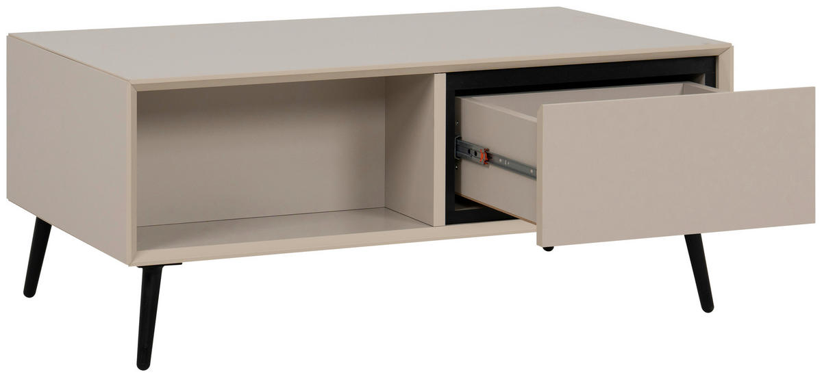 COUCHTISCH rechteckig Schwarz, Sandfarben  - Sandfarben/Schwarz, KONVENTIONELL, Holzwerkstoff/Kunststoff (94/40/50cm) - Livetastic