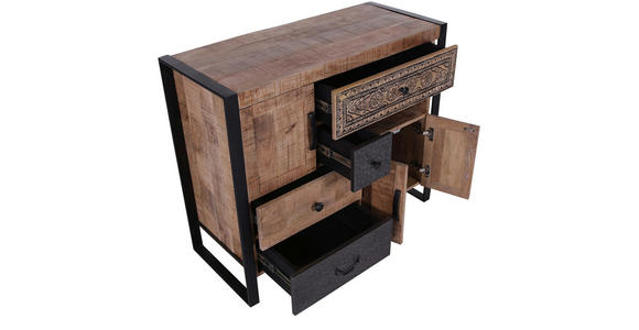 KOMMODE in 95/80/43 cm - Schwarz/Braun, Design, Holz/Holzwerkstoff (95/80/43cm) - Landscape
