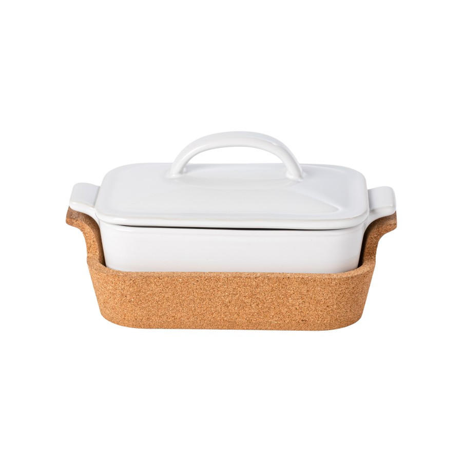KASSEROLLE ENSEMBLE 0,87 L  - Weiß Hochglanz/Braun, Basics, Holz/Keramik (24/12/14cm) - Costa Nova