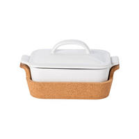 KASSEROLLE ENSEMBLE 0,87 L  - Weiß Hochglanz/Braun, Basics, Holz/Keramik (24/12/14cm) - Costa Nova