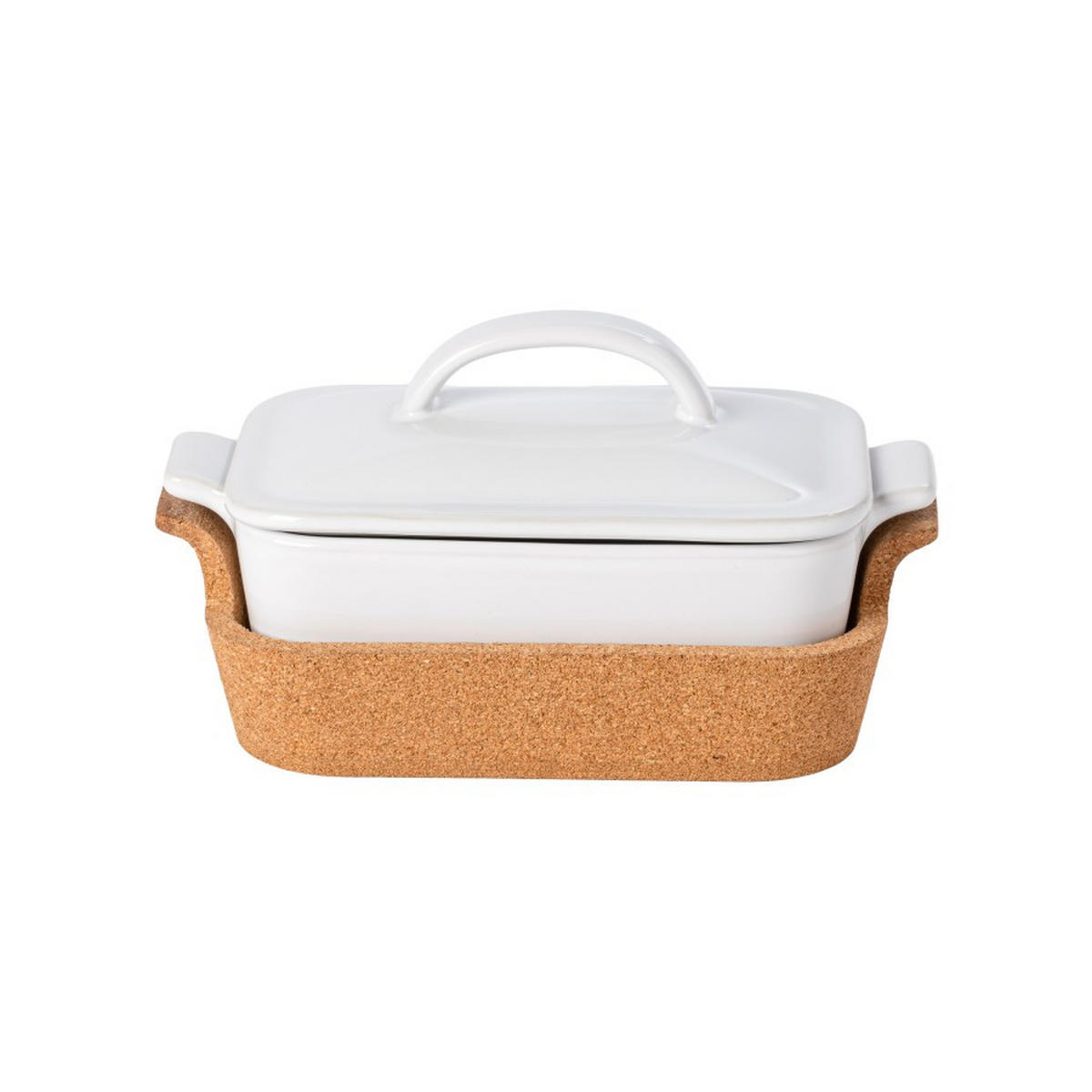 KASSEROLLE ENSEMBLE 0,87 L  - Weiß Hochglanz/Braun, Basics, Holz/Keramik (24/12/14cm) - Costa Nova