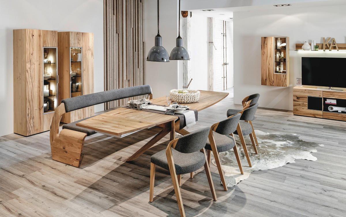 VITRÍNA, staré dřevo, dub, barvy dubu, 64/194/42,3 cm - barvy stříbra/černá, Natur, kov/dřevo (64/194/42,3cm) - Voglauer