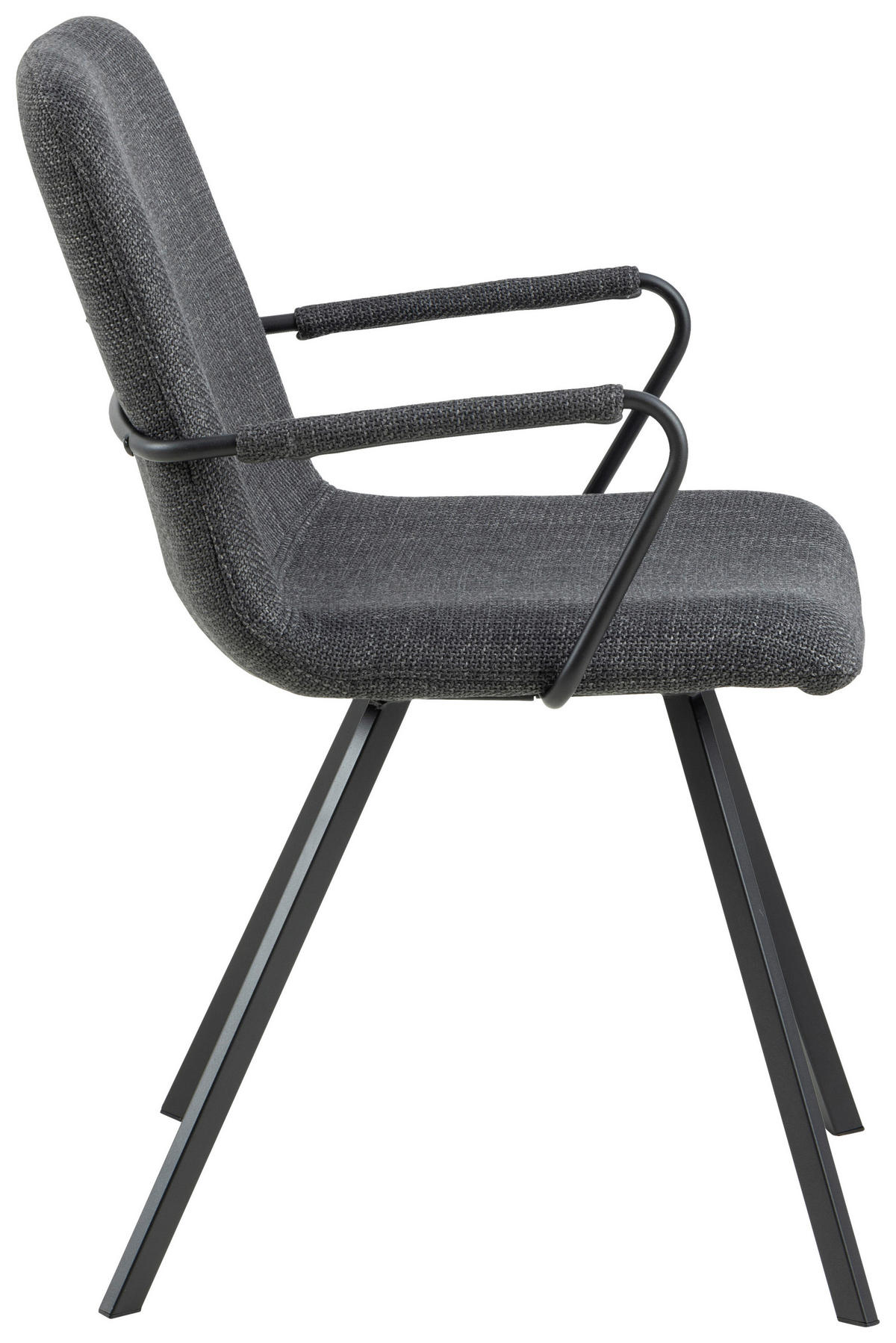 ŽIDLE S PODRUČKAMI, tkaná látka, tmavě šedá - tmavě šedá, Design, kov/textil (55,5/85/50,5cm) - MID.YOU