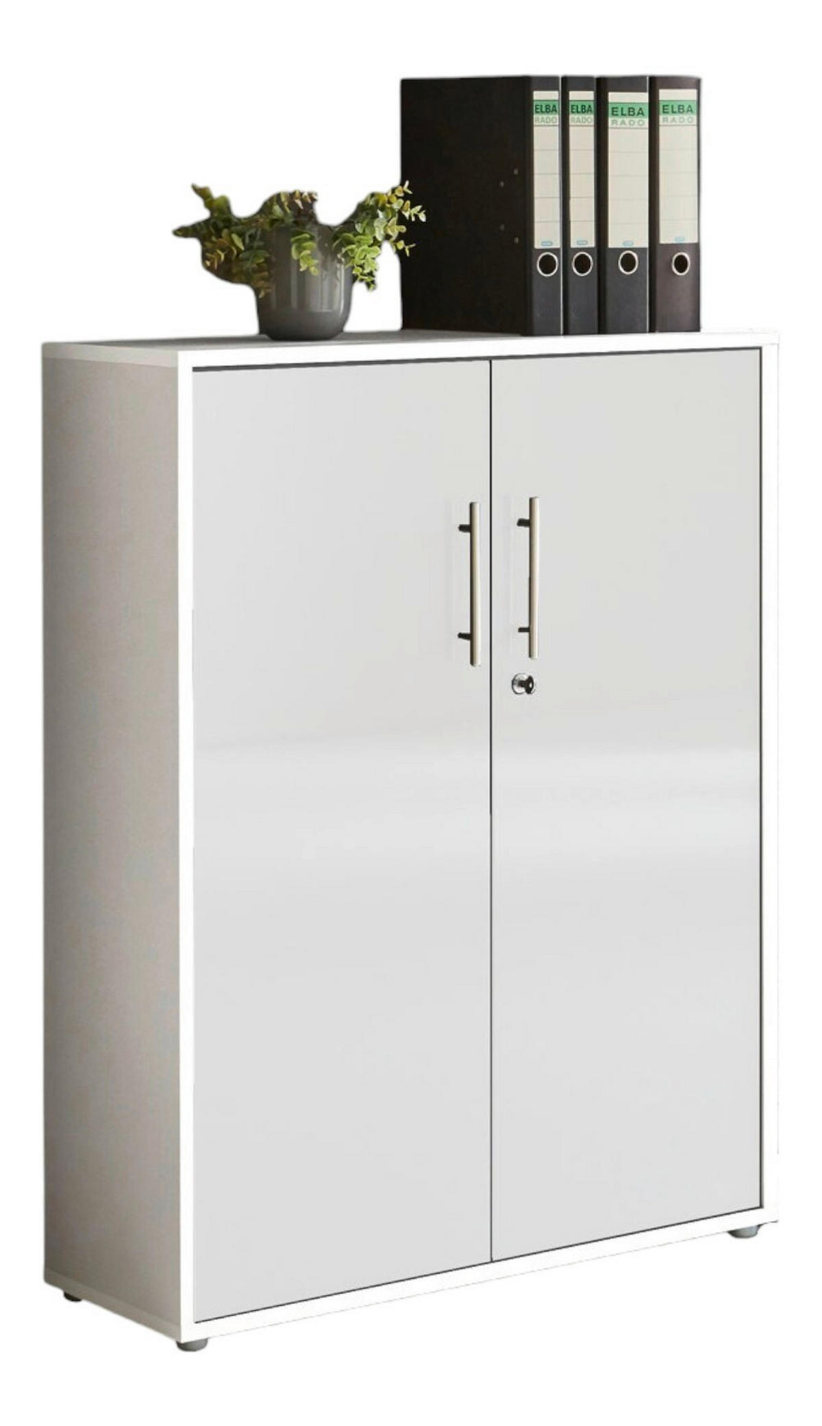 AKTENSCHRANK 253,2/113,6/33 cm  - Weiß Hochglanz/Weiß, MODERN, Holzwerkstoff (253,2/113,6/33cm) - MID.YOU