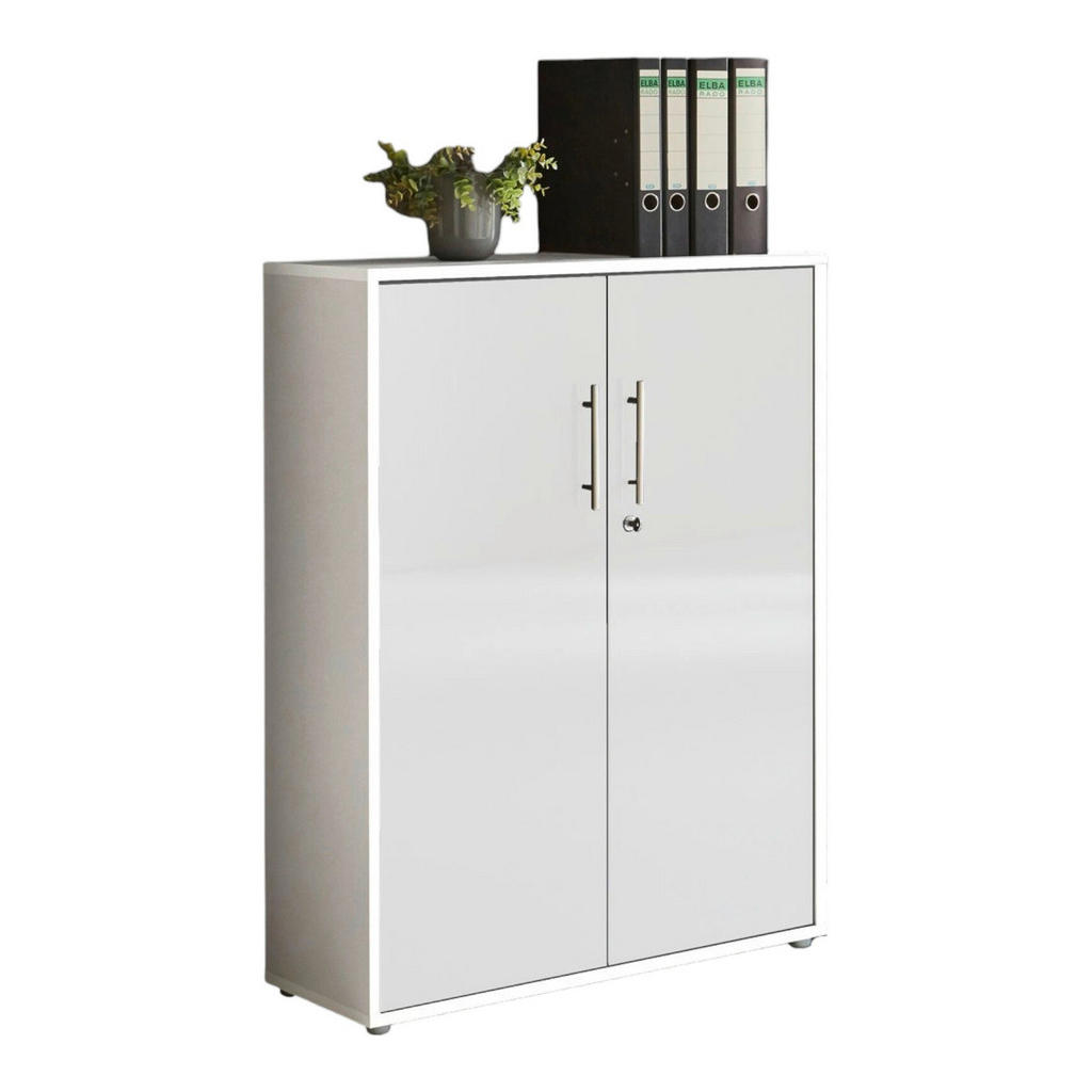 Thumbnail - Mid.you Aktenschrank, Weiß, Weiß Hochglanz, Holzwerkstoff, 4 Fächer, 168.8x113.6x33 cm, Made in Germany, erweiterbar, in...