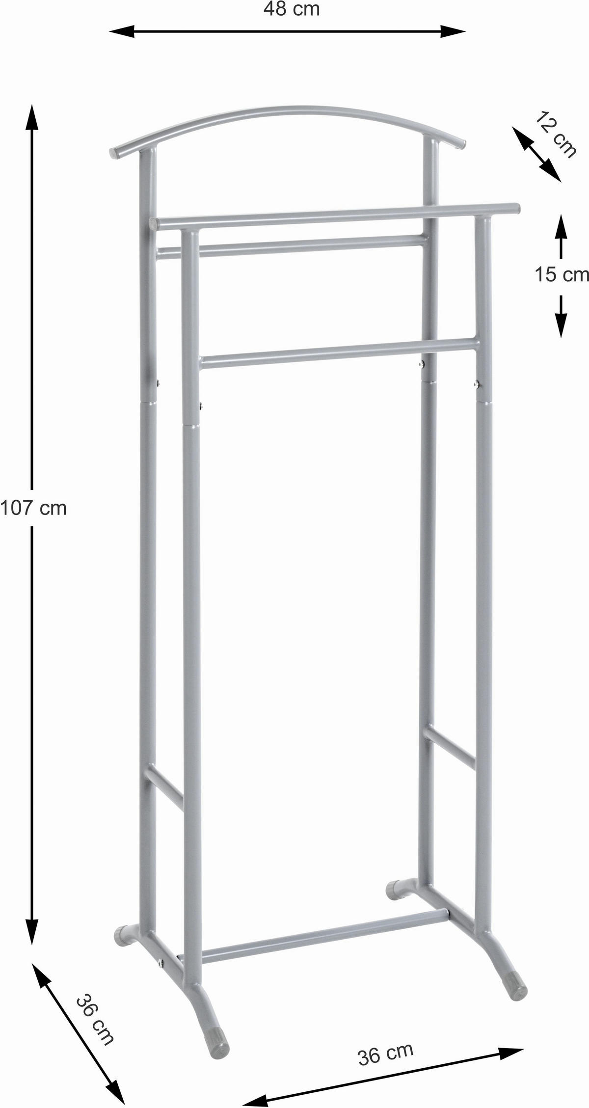 HERRENDIENER - Grau, Basics, Metall (48/107/36cm)
