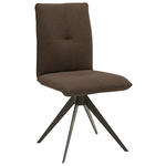 STUHL , Lederauswahl, Stoffauswahl, Typenauswahl, Gestellauswahl , Flachgewebe  - Dunkelbraun/Schwarz, Design, Textil/Metall (46/91/62cm) - Dieter Knoll