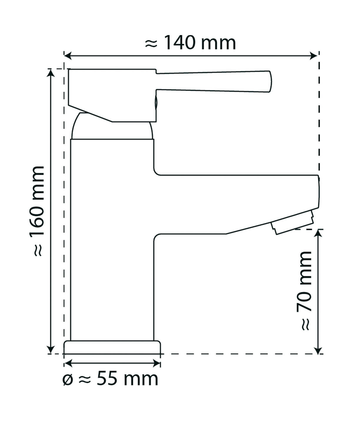 WASCHTISCHARMATUR 33710  - Chromfarben, Basics, Metall (5,5/16/14cm) - Schütte