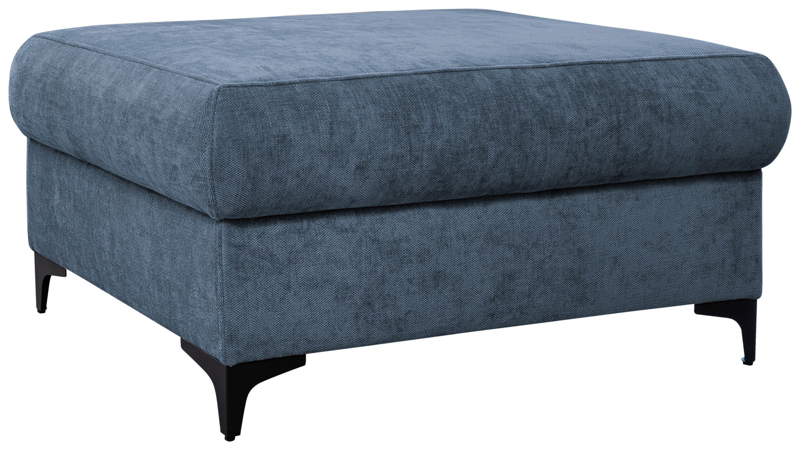 HOCKER Webstoff Blau  - Blau/Schwarz, KONVENTIONELL, Textil/Metall (101/49/66cm) - Stylife