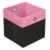 FALTBOX - Anthrazit/Rosa, Design, Karton/Textil (32/32/32cm) - Carryhome