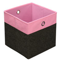 FALTBOX - Anthrazit/Rosa, Design, Karton/Textil (32/32/32cm) - Carryhome