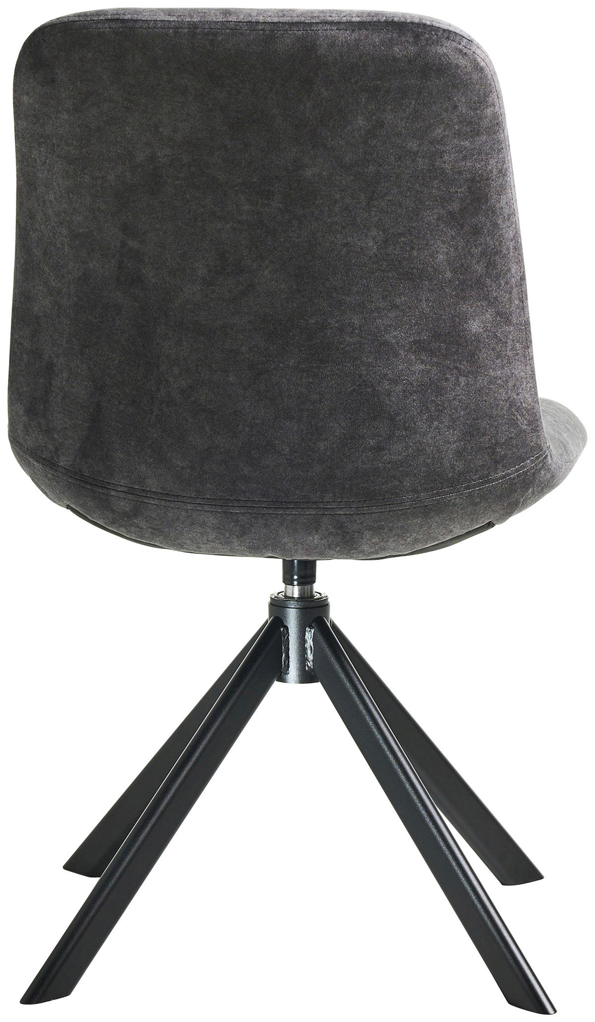 STUHL Velours Schwarz, Grau  - Schwarz/Grau, Basics, Textil/Metall (51/89/61cm) - Celina Home