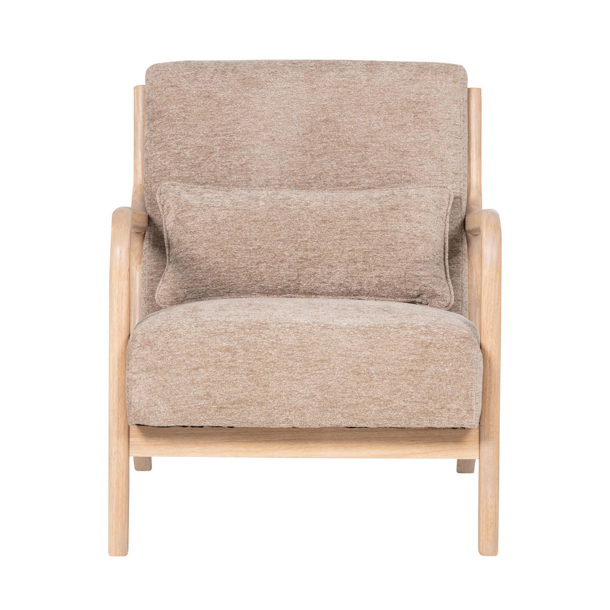 SESSEL in Chenille Sandfarben  - Sandfarben/Naturfarben, MODERN, Holz/Textil (67/75/82cm) - Livetastic