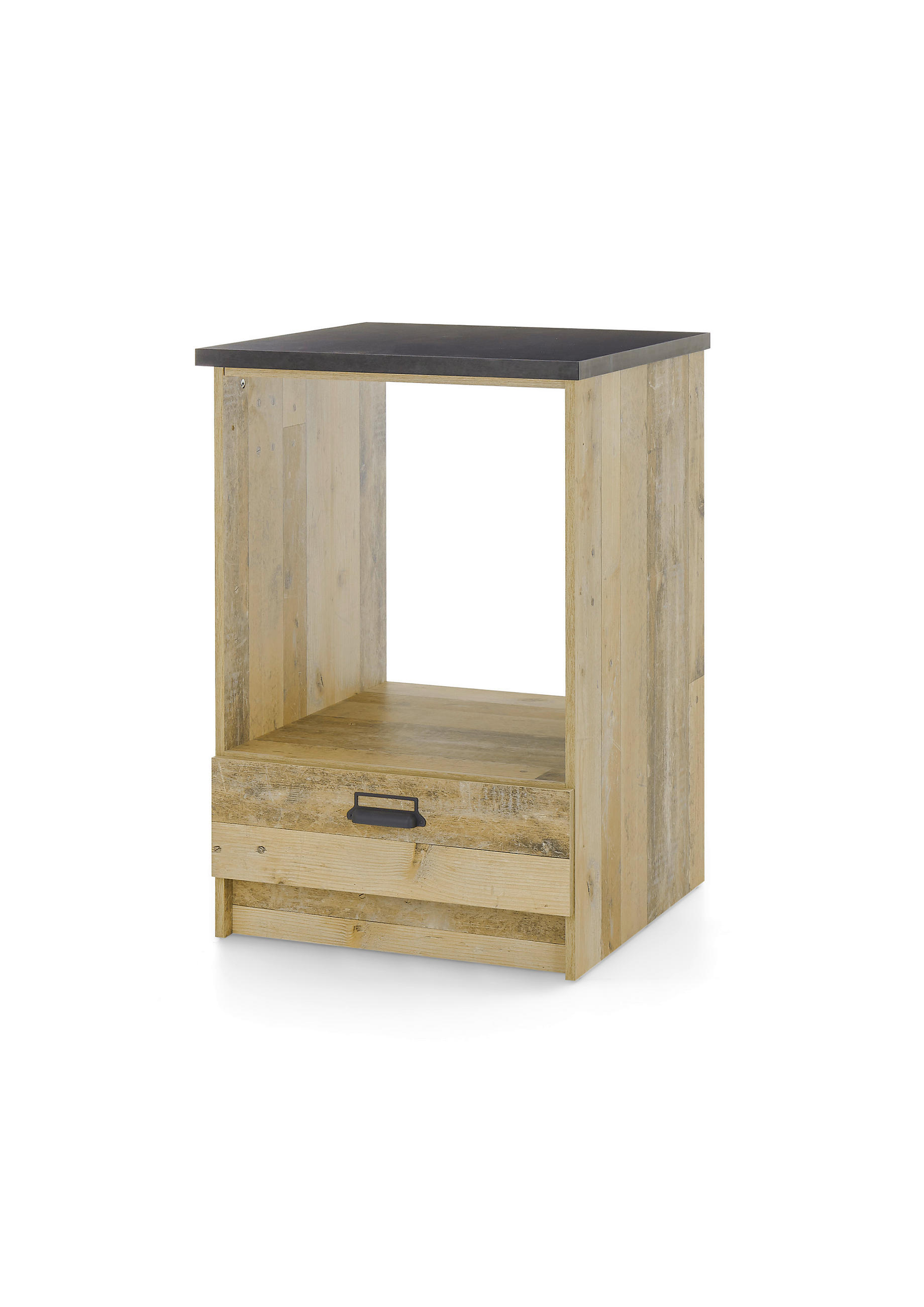 HERDUMBAUSCHRANK 64/93/64 cm  in Anthrazit, Naturfarben  - Anthrazit/Schwarz, Trend, Holzwerkstoff/Metall (64/93/64cm) - MID.YOU