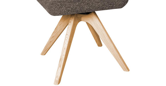 STUHL  Sitzfläche 360° drehbar Webstoff  - Eichefarben/Braun, KONVENTIONELL, Holz/Textil (47/89/60cm) - Linea Natura
