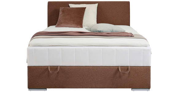 BOXBETT 90/200 cm in Braun - Chromfarben/Braun, KONVENTIONELL, Kunststoff/Textil (90/200cm) - Carryhome