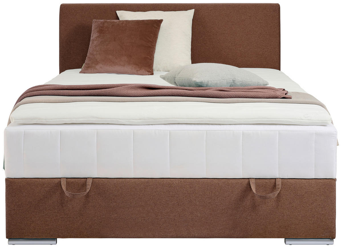 BOXBETT 90/200 cm  in Braun  - Chromfarben/Braun, Konventionell, Kunststoff/Textil (90/200cm) - Carryhome