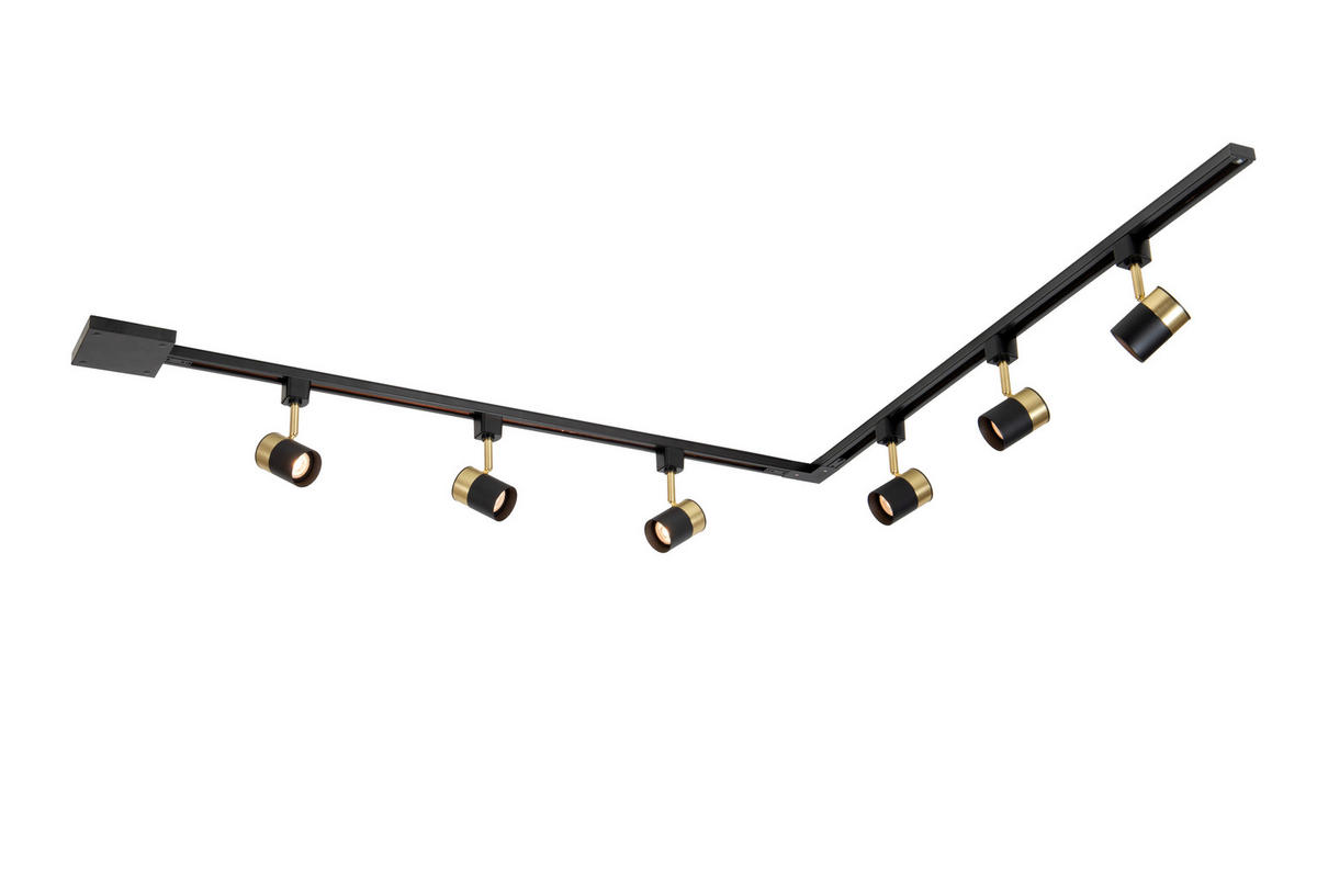 SCHIENENSYSTEM Track 200/16.5/7.5 cm  - Schwarz, Design, Metall (200/16.5/7.5cm) - Lucide