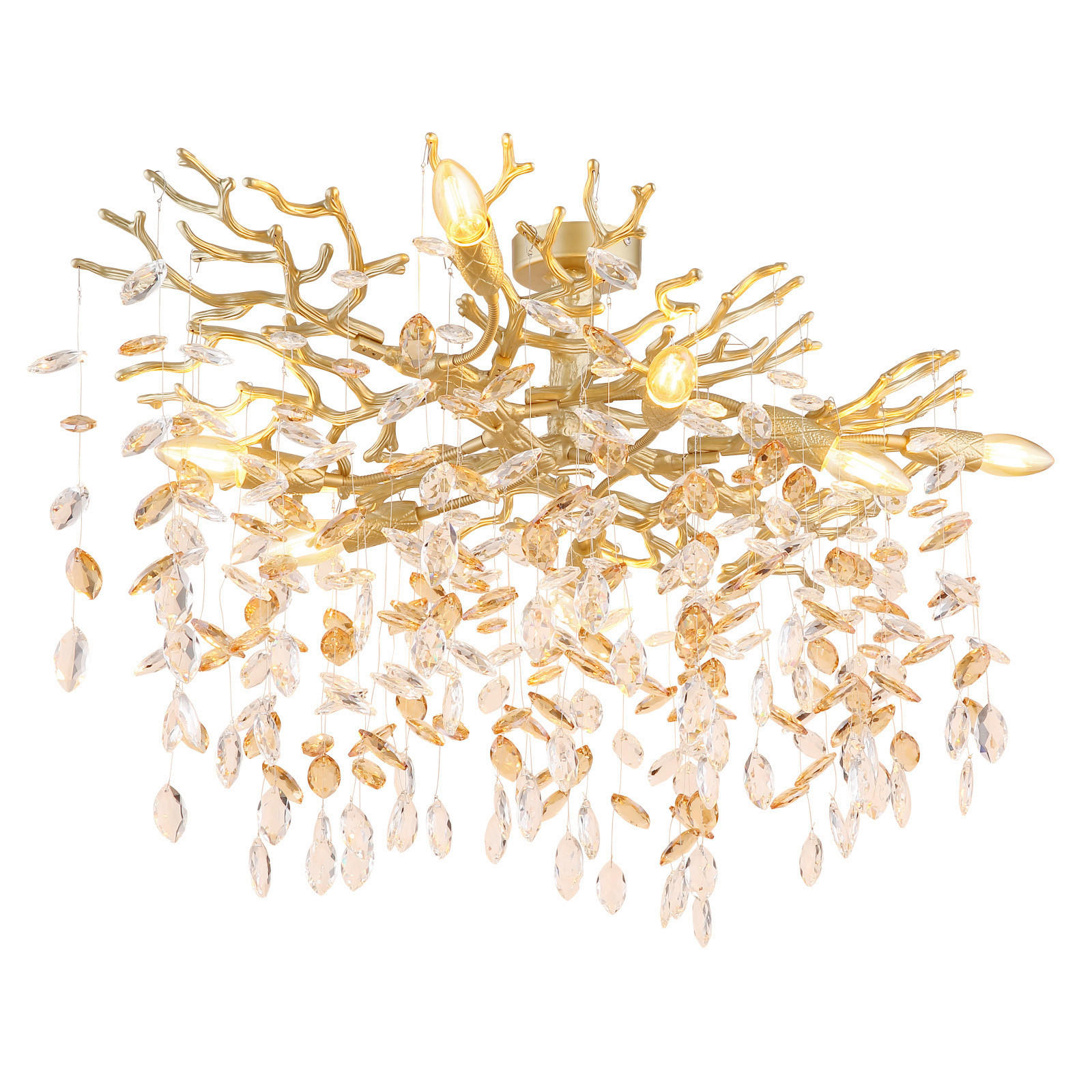 Plafonieră    85/50/50 cm  - străveziu/auriu, Basics, sticlă/metal (85/50/50cm)