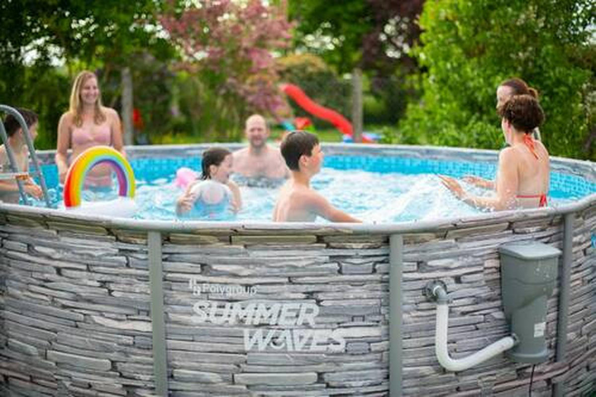 POOL PGP4W01442B 427/107 cm  - Grau, KONVENTIONELL, Kunststoff (427/107cm) - Ambia Garden