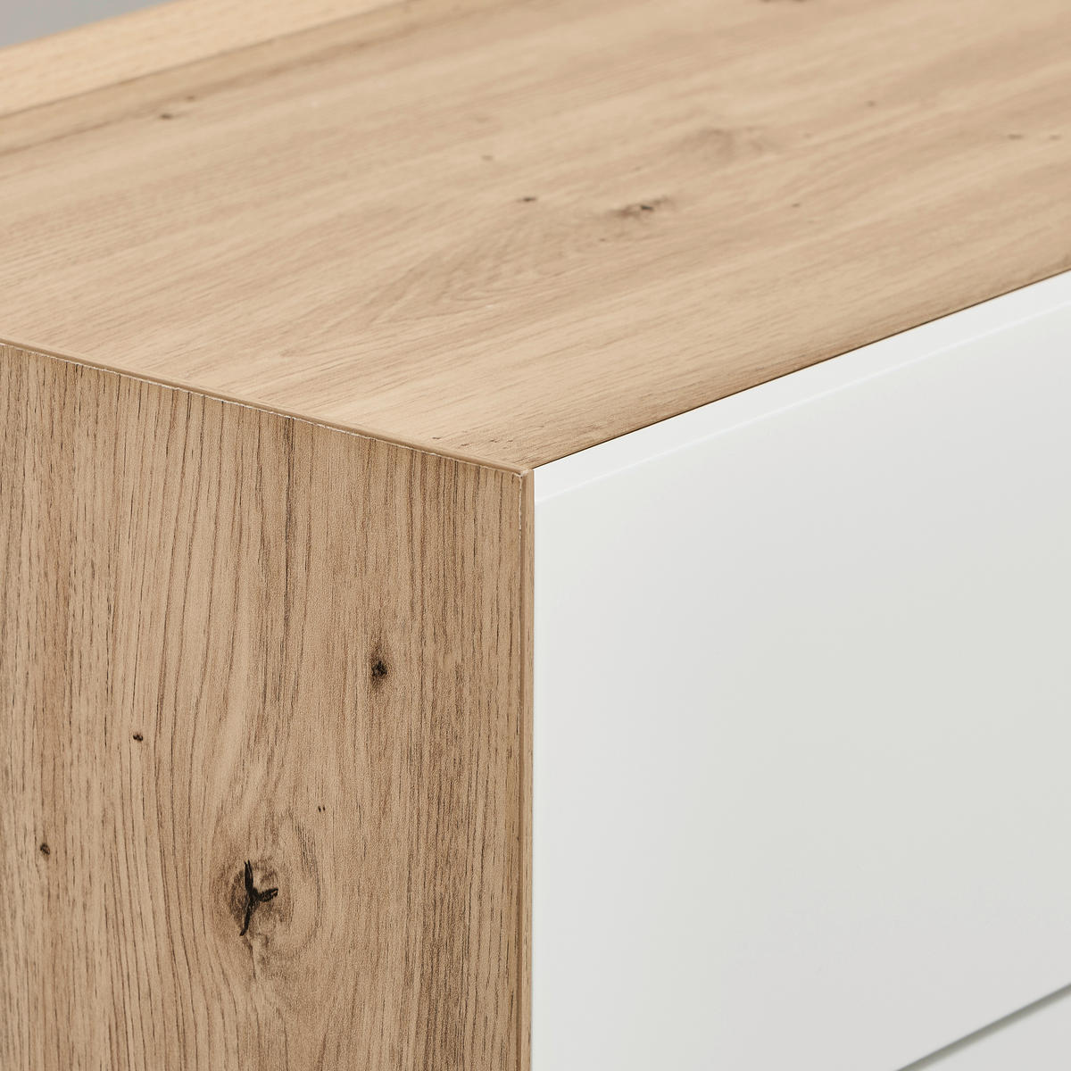 KOMMODE 110/91/40 cm  in Weiss, Eiche Artisan  - Weiss/Eiche Artisan, Design, Holzwerkstoff/Metall (110/91/40cm) - Carryhome