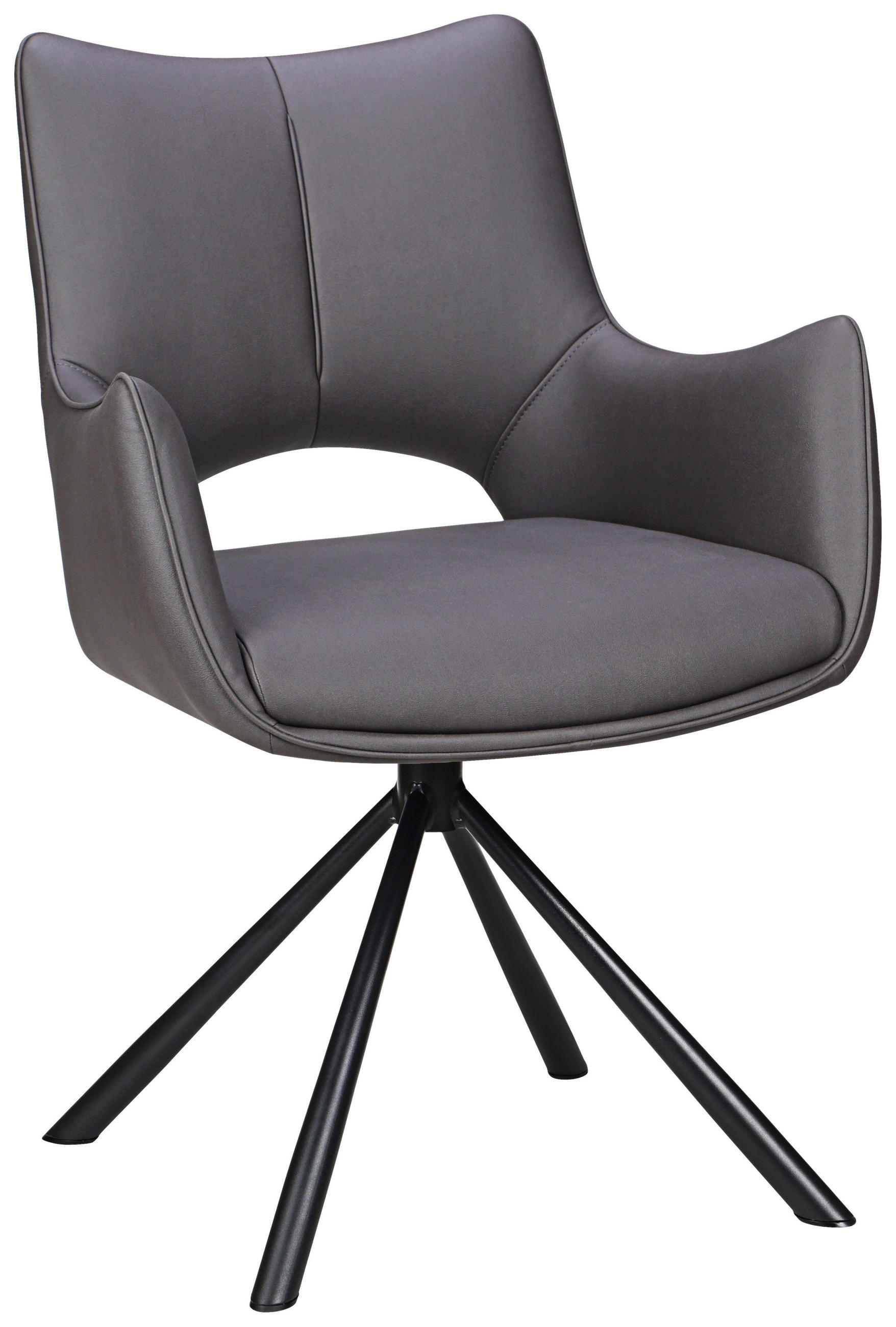 ARMLEHNSTUHL  in Eisen Mikrofaser  - Dunkelgrau/Schwarz, Design, Textil/Metall (59/88,5/62cm) - Carryhome